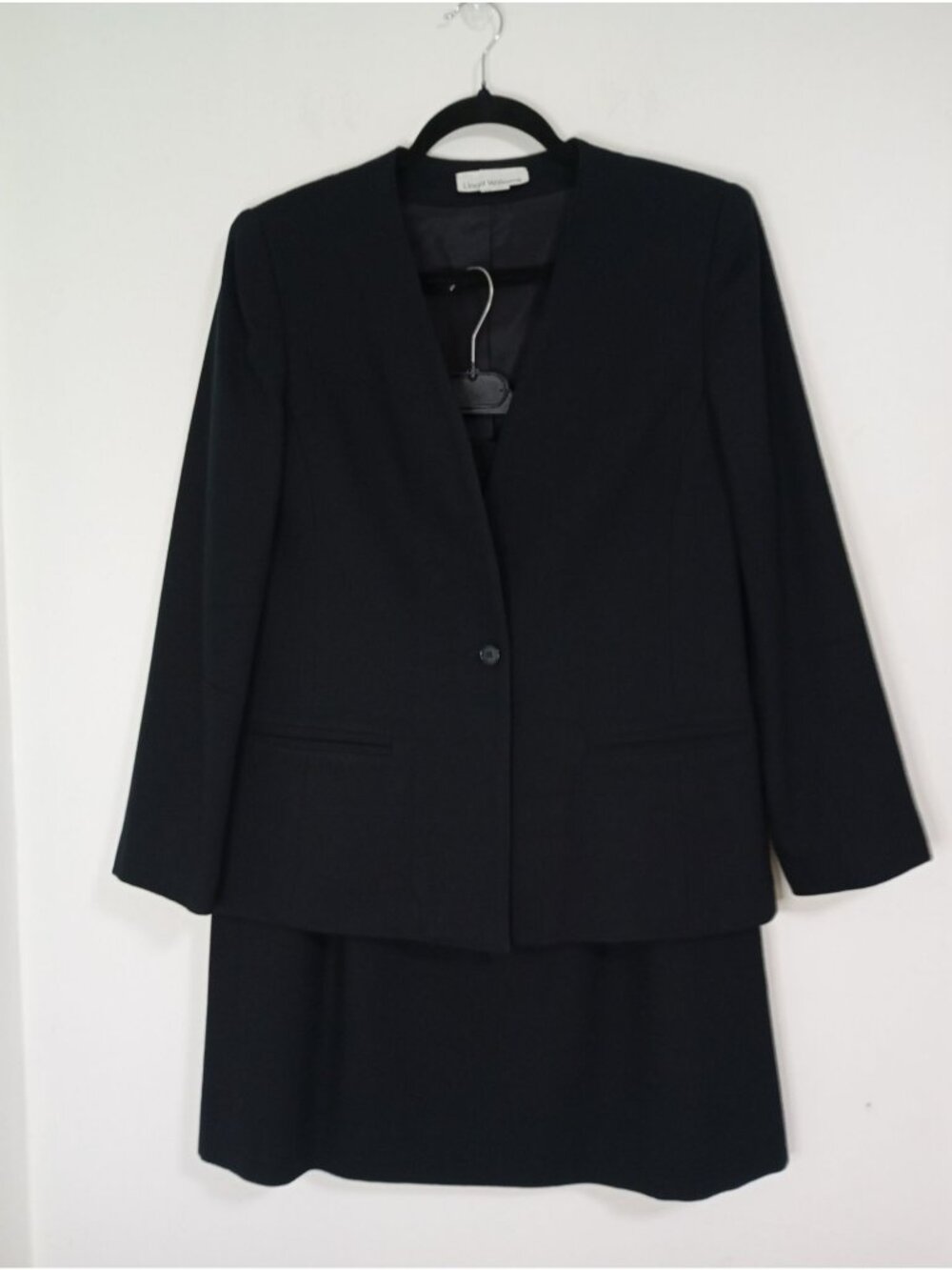 Lloyd Williams Womens Wool Skirt Suit Size 12 Two-Piece Blazer Skirt Formal Wear